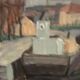Original Swedish Oil on Canvas –“Harbour” by Georg Andersson – Signed – Vintage & Framed – 52 × 40 cm (20.4" x 15.7")