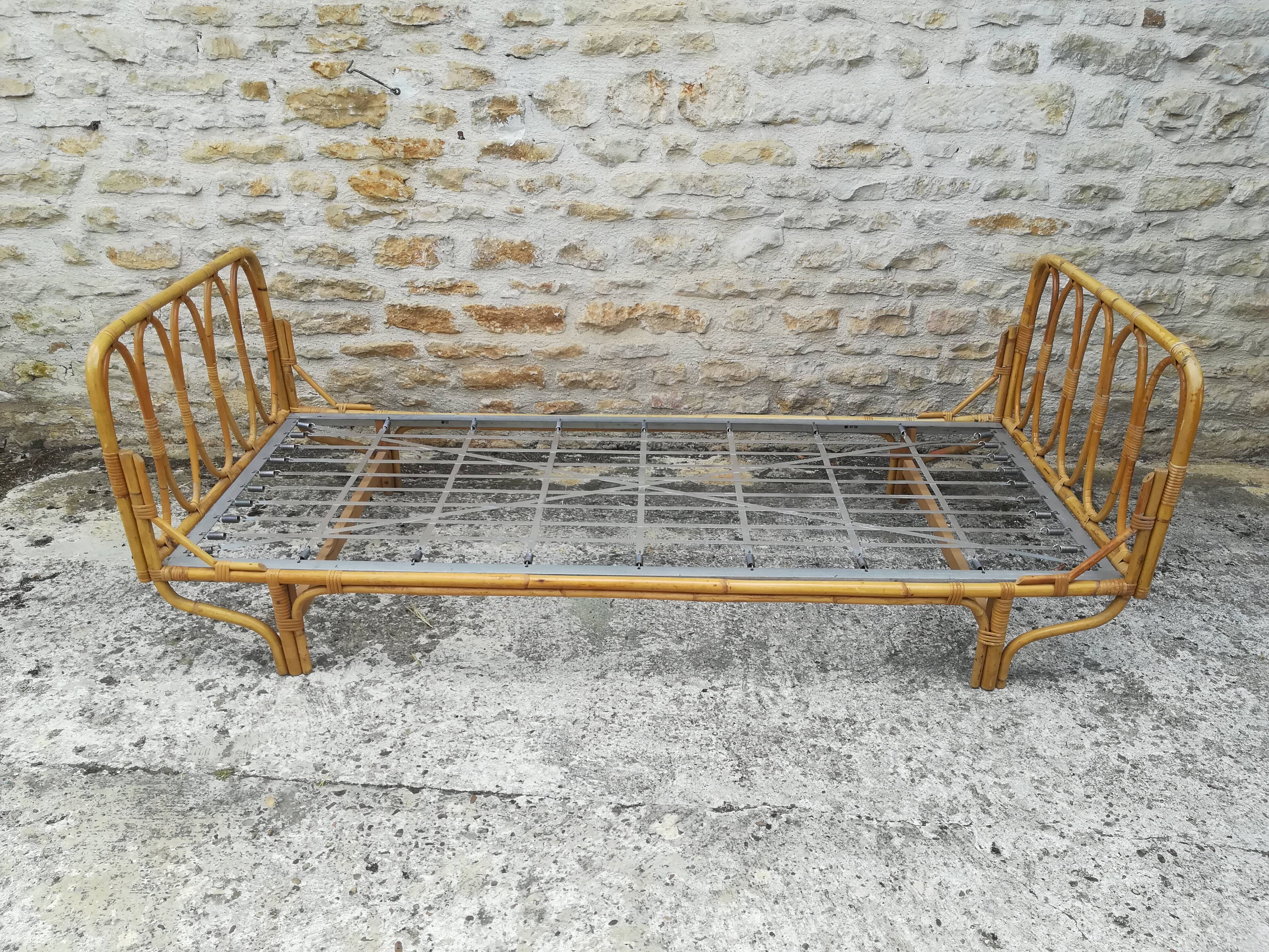 Bamboo and rattan bed