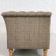 Chesterfield sofa in leather, fabric and wood