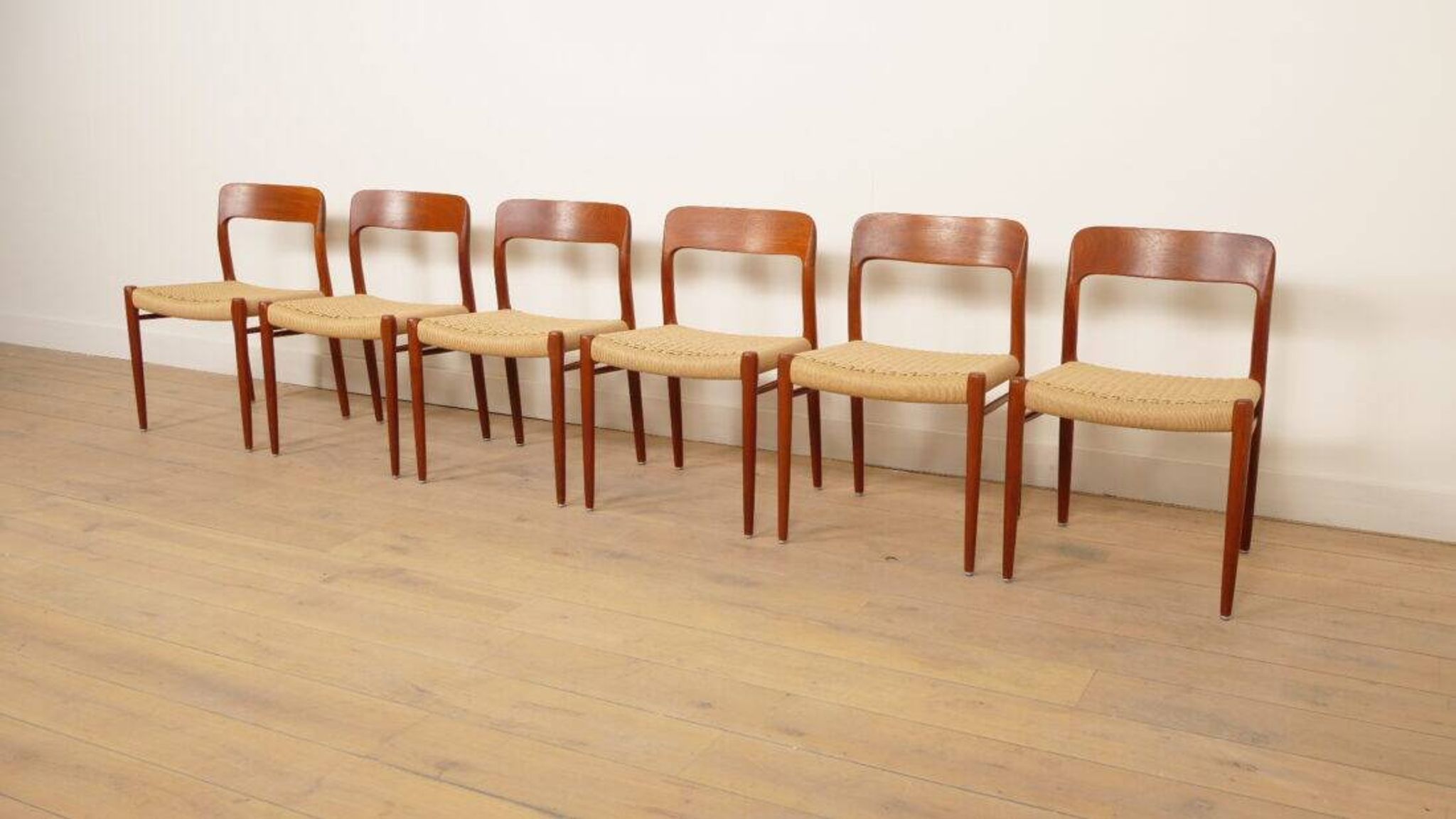 6 x vintage dining chairs | Niels Otto Møller | Model 75 | Teak