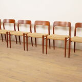 6 x vintage dining chairs | Niels Otto Møller | Model 75 | Teak