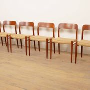 6 x vintage dining chairs | Niels Otto Møller | Model 75 | Teak