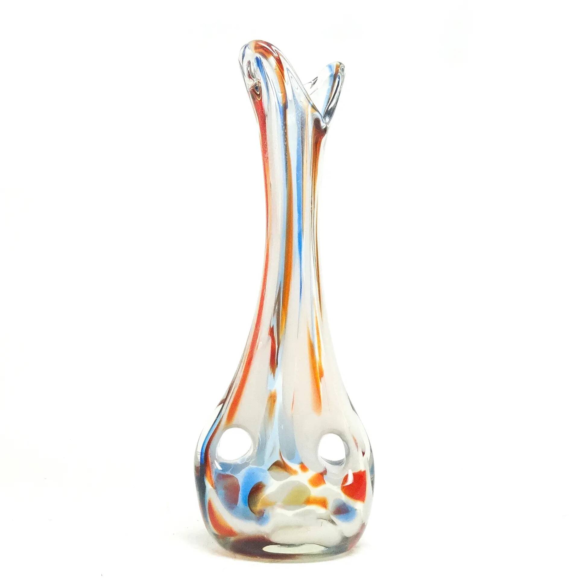 Sekacz vase, modernism, glass, Hortensja Glassworks, Poland, 1970s