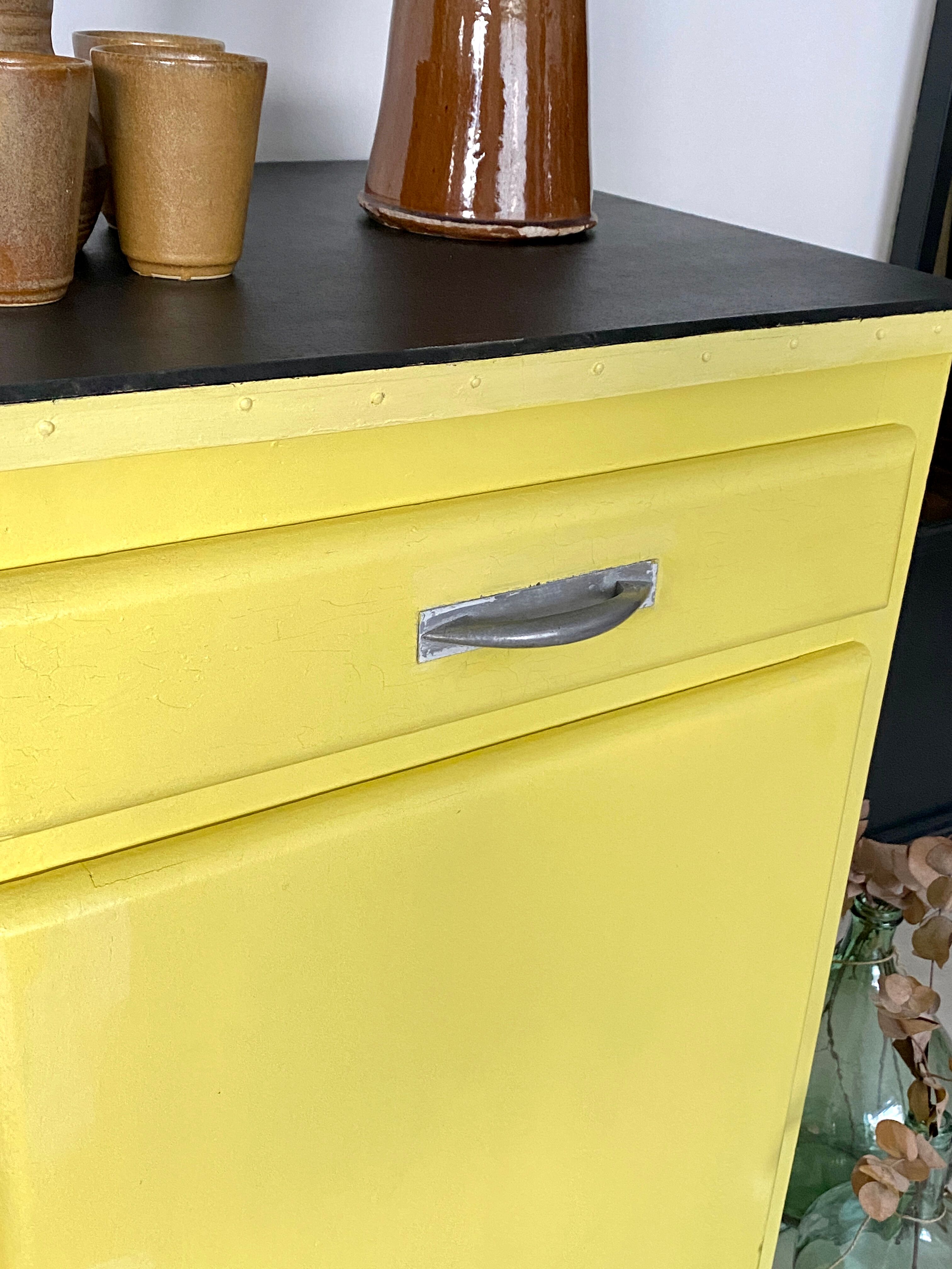 Old yellow vintage jam maker