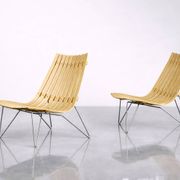Pair of Scandinavian Scandia Easy Chairs by Hans Brattrud for Fjordfiesta