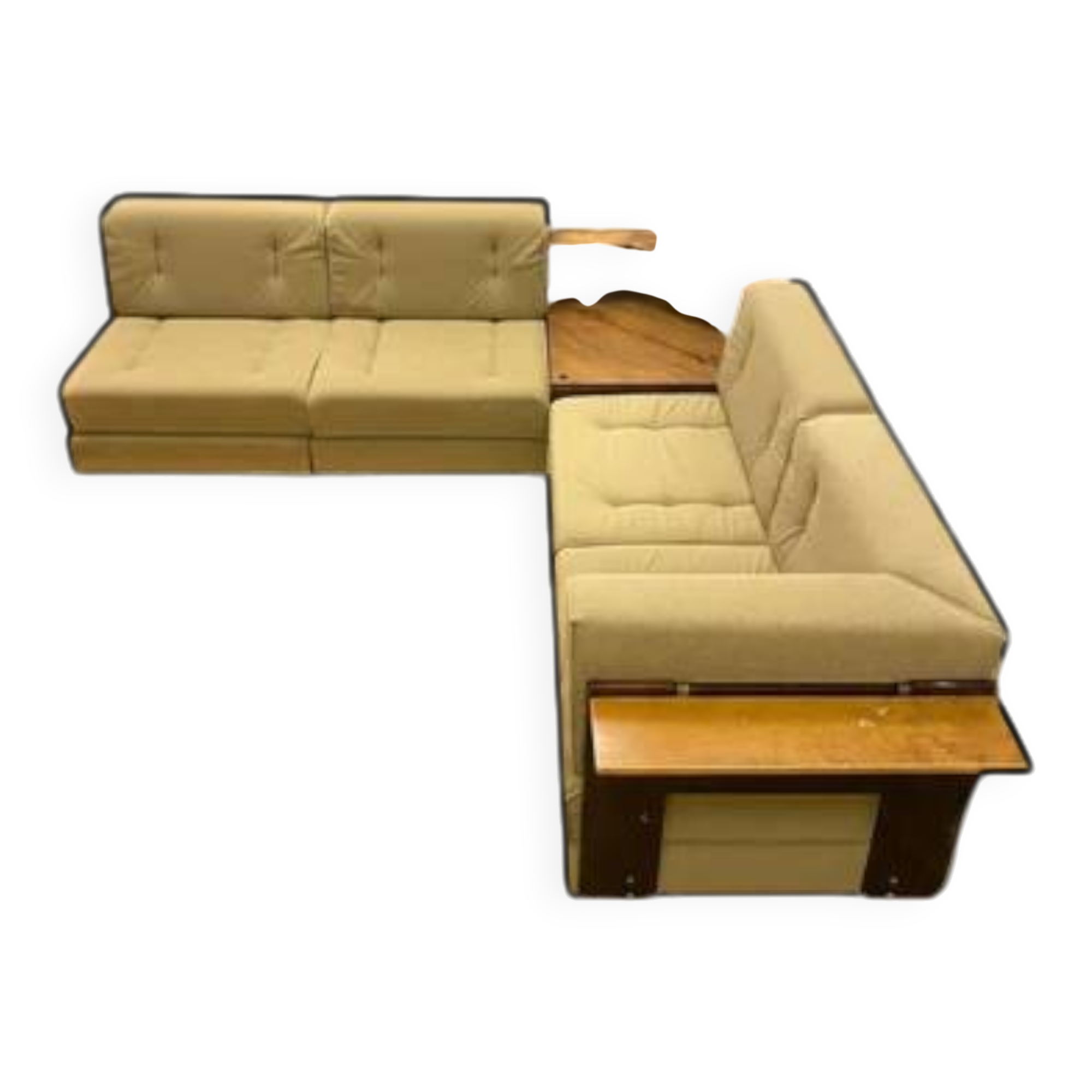 Mid-century corner sofa by Dřevotvar, 1960s–70s Czech design