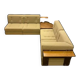 Mid-century corner sofa by Dřevotvar, 1960s–70s Czech design