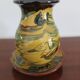 Matching vase and bowl in marbled glazed terracotta