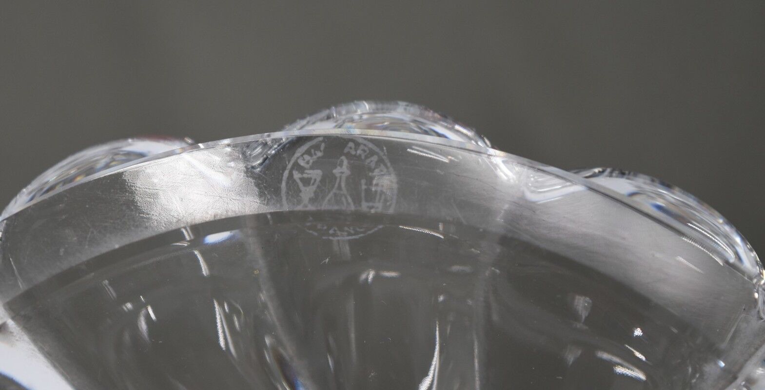 Baccarat: Bamboo-style crystal candlestick signed