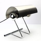 Stainless steel lamp from the 1970s in the style of François Monnet.