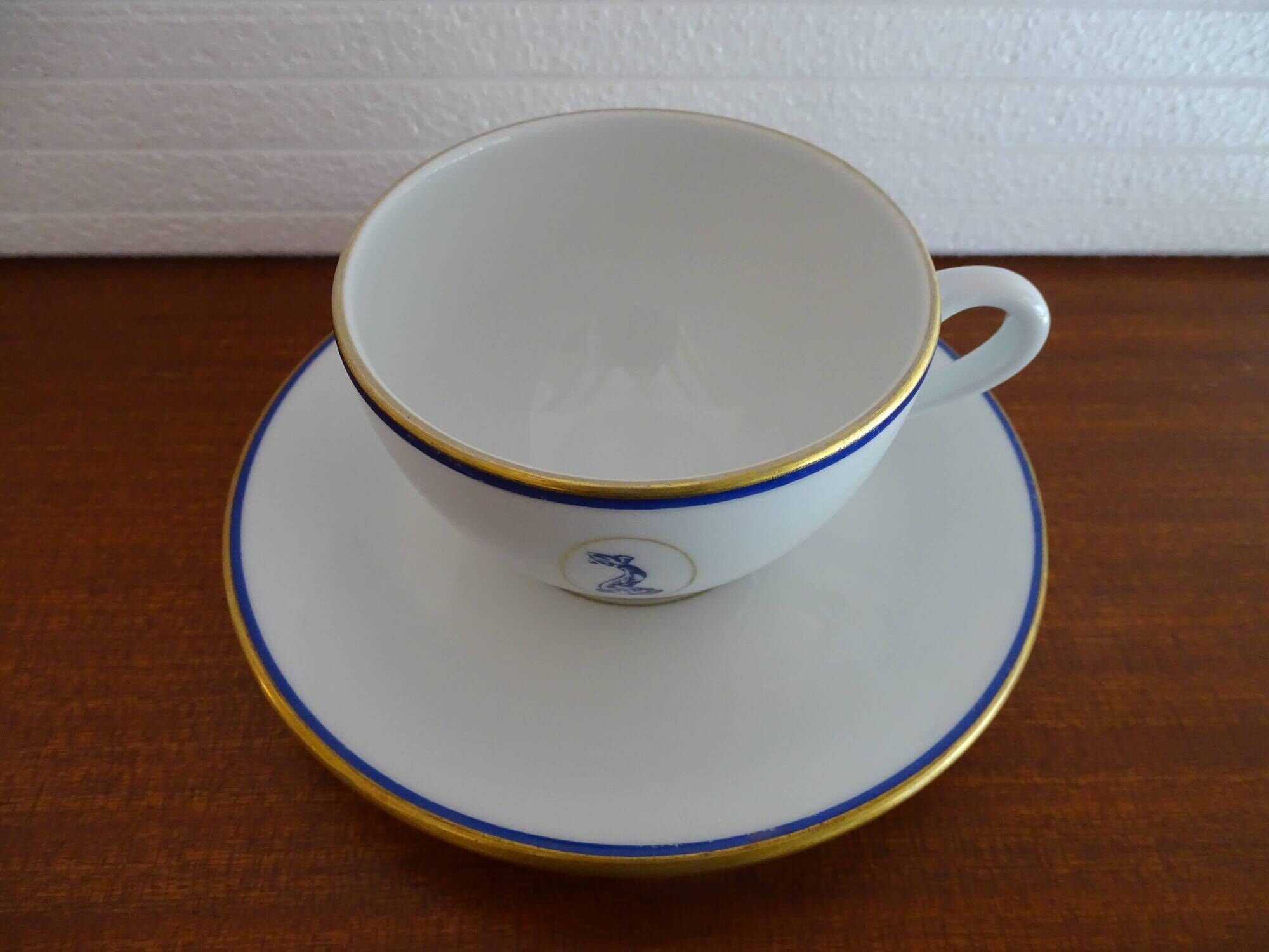 2 Bernardaud Limoges porcelain chocolate cups dolphin model - B & Cie