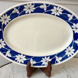 Flat oval Badonviller blue klein 30s