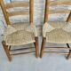 Trio of wooden chairs and mulched seat