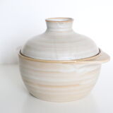 Saladier, or soup pot, ceramic, Niderviller stone pattern