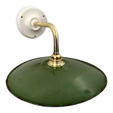 Vintage wall lamp in green enamelled sheet metal