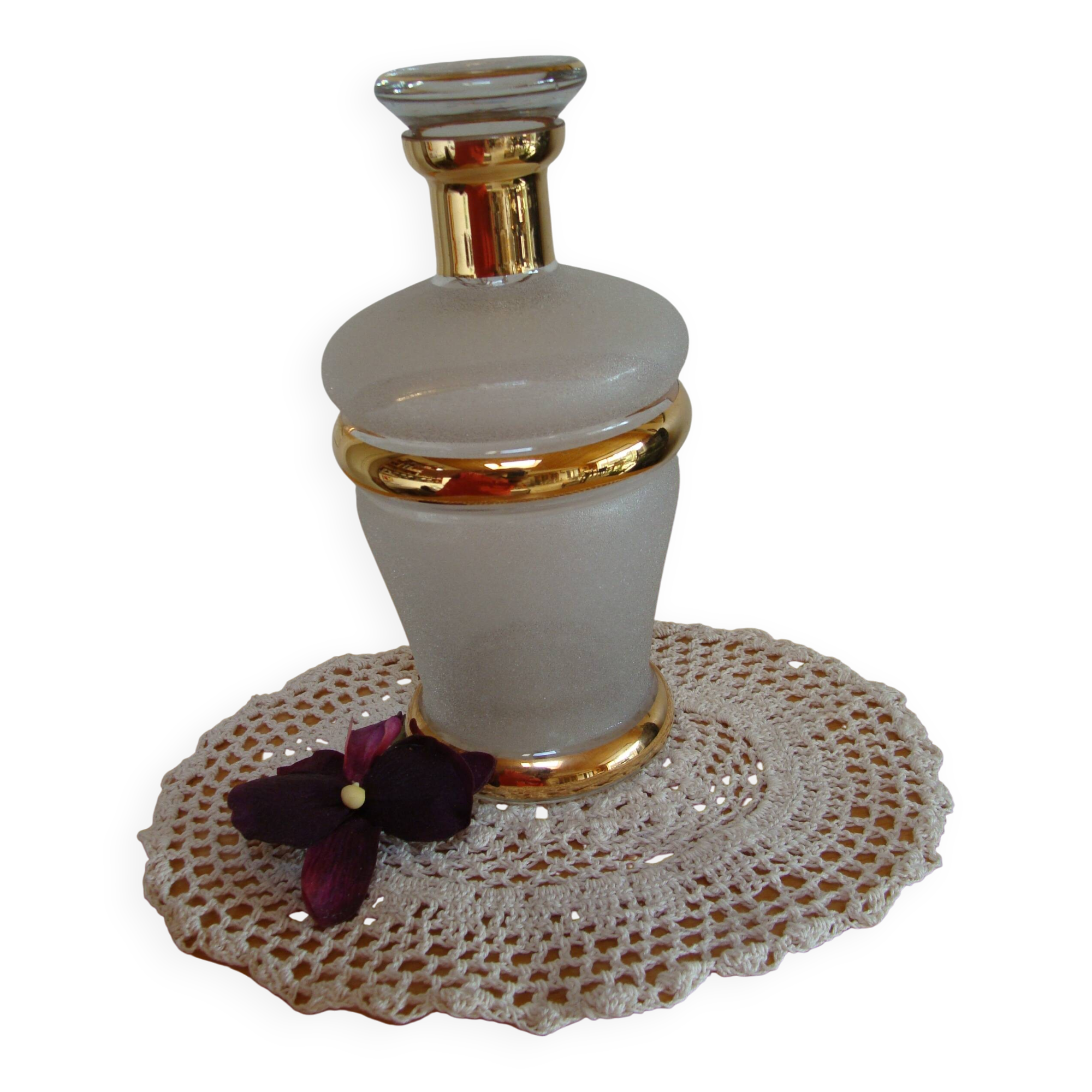 Art Deco Frosted Glass Liqueur Decanter