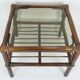 no 1 of 2: 1970s mid century SIDE TABLE coffee table bamboo wicker glass