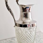 Carafe en verre et métal argenté