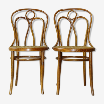 2 engelstuhl bistro chairs from Kohn n°36 around 1900 canned