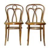 Set de 2 chaises bistrot engelstuhl de Kohn n°36 vers 1900 cannées