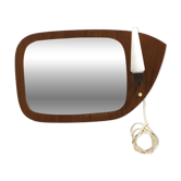 Miroir scandinave en teck, 38x62cm, Suède, 1950