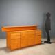 Vintage buffet in burl wood with a top section, Italian design from the 1980s.