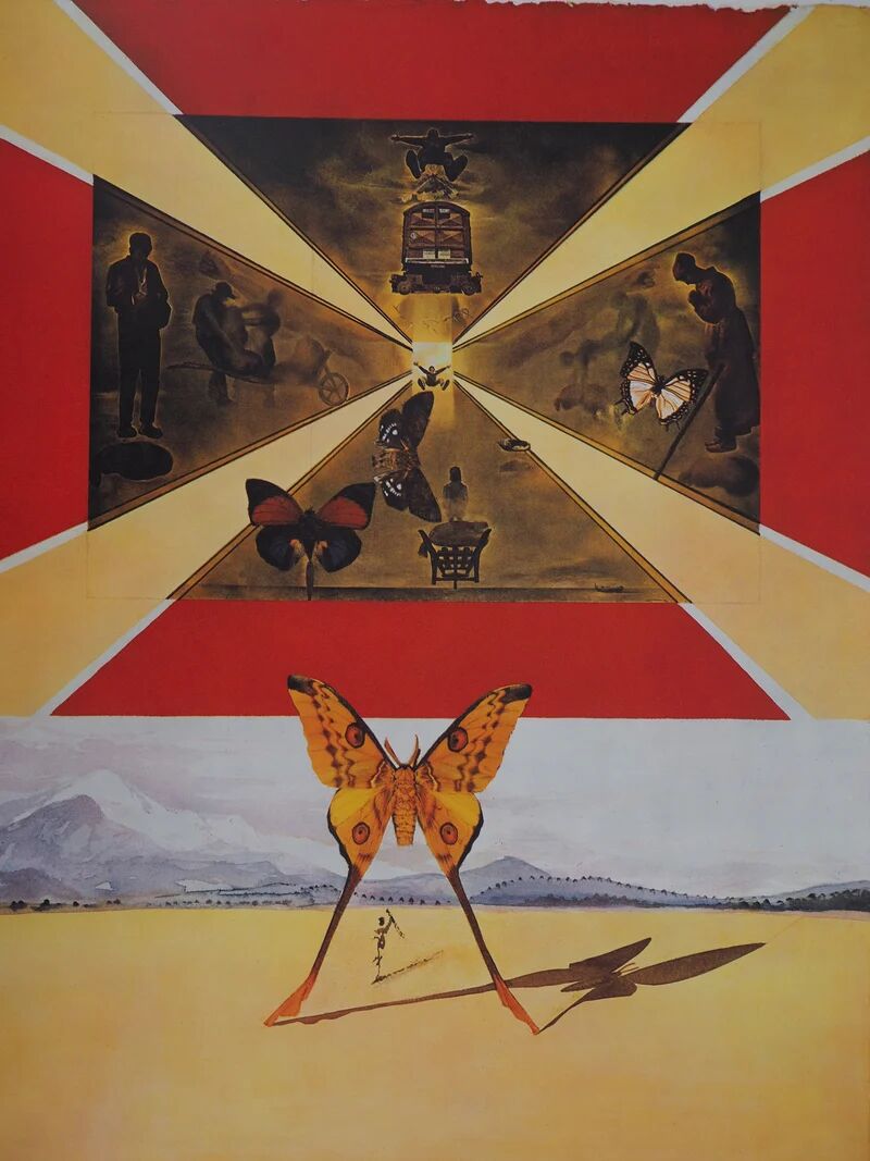 Salvador Dali: Roussillon, SNCF (Butterfly Suite small model), signed original lithograph.