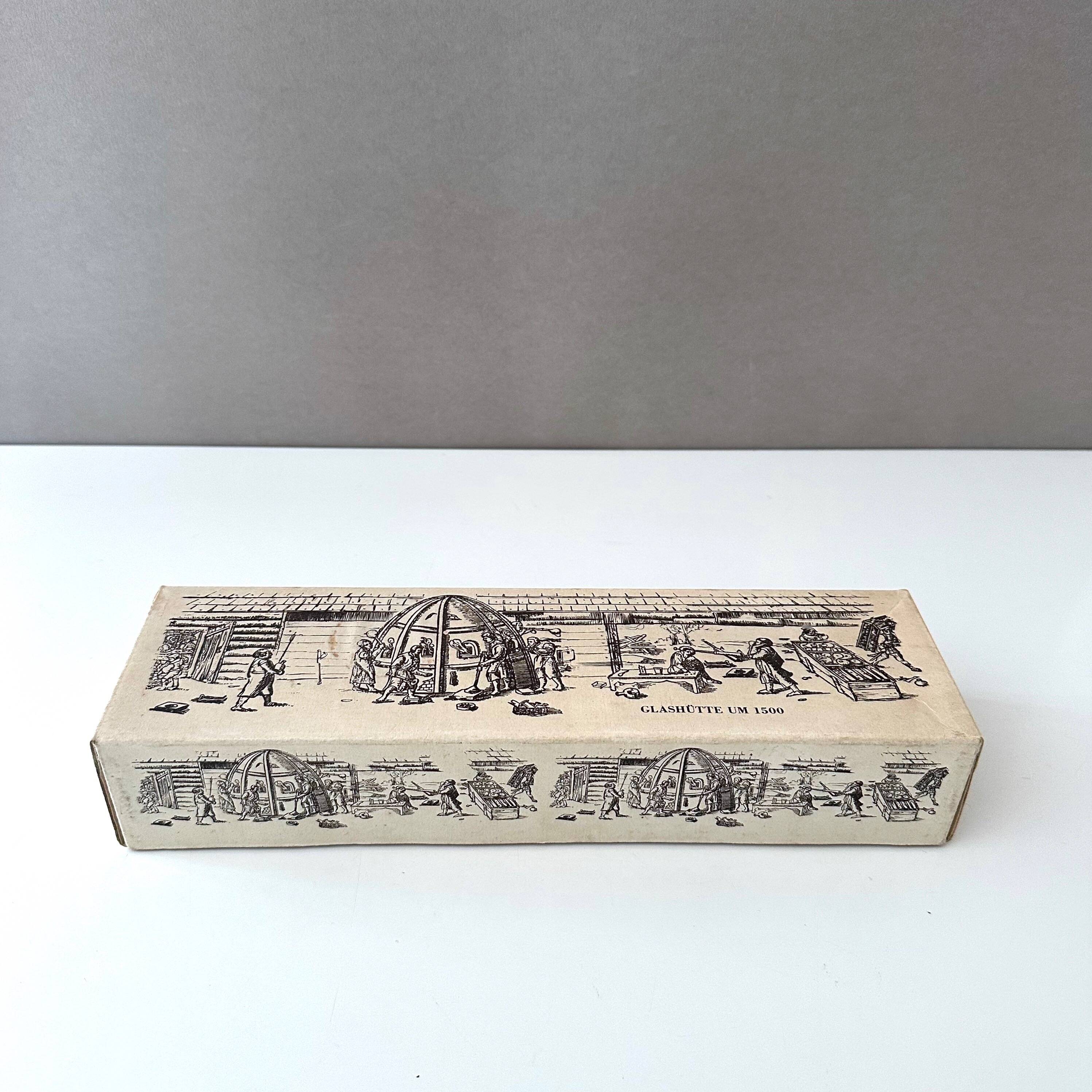 6 colourful vintage glasses, shot glasses Glashütte, 70's