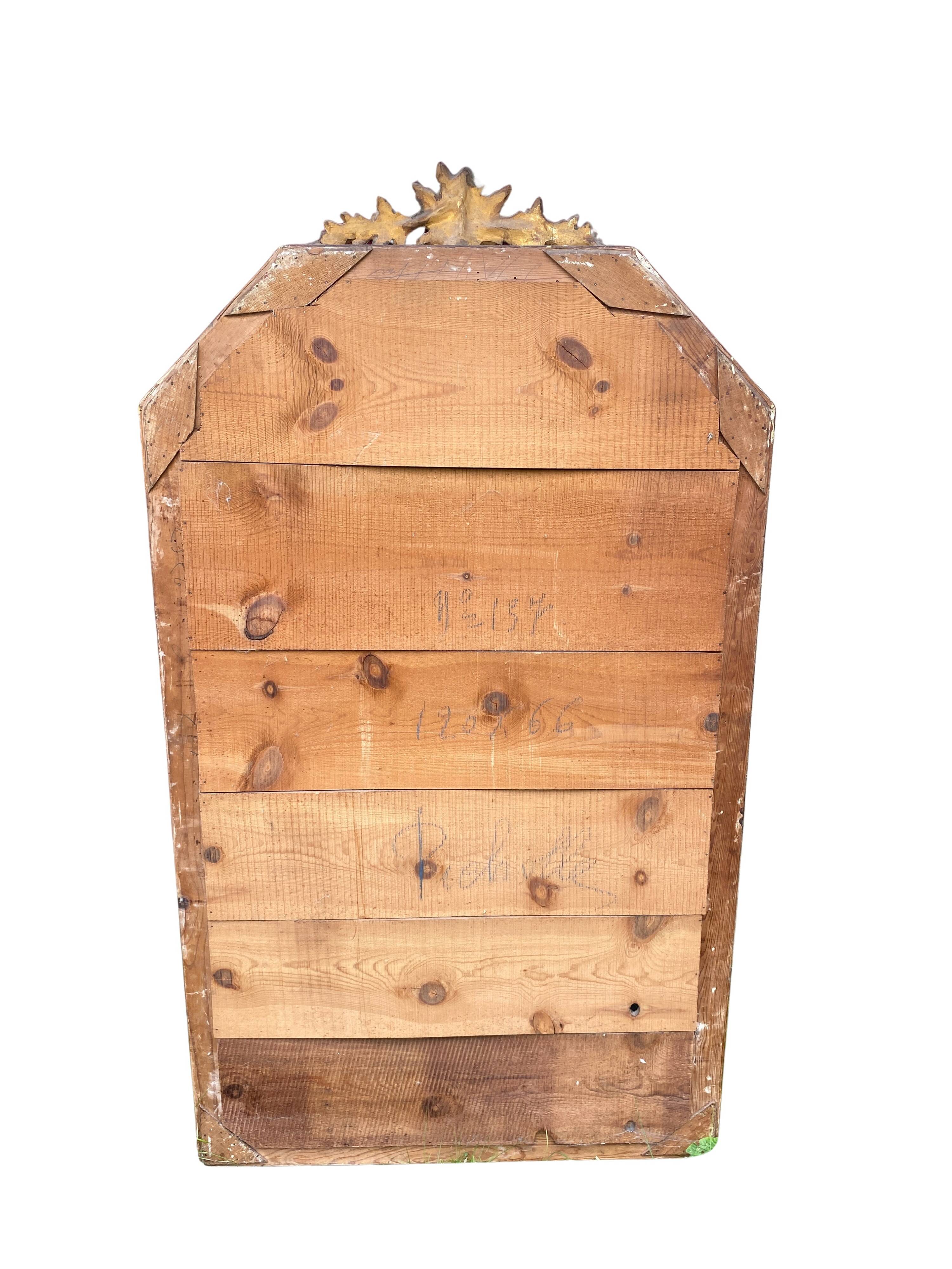 Large gilded wood mirror, Louis XVI - Art Nouveau transition style, mirror