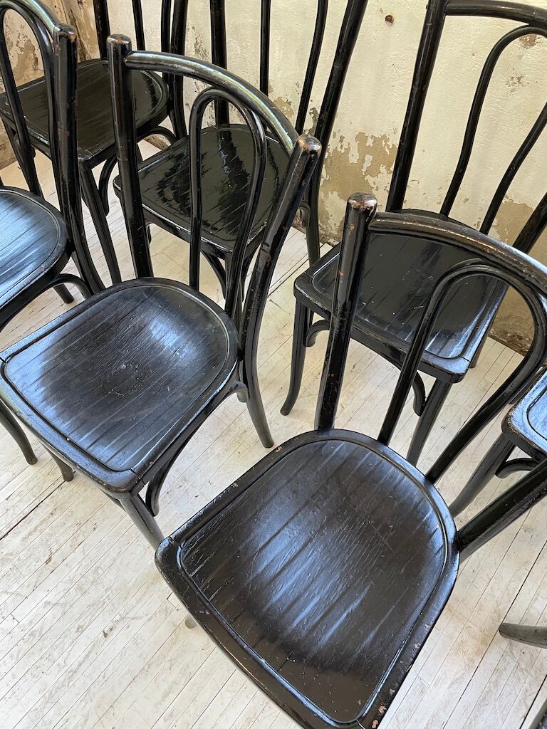 Lot 11 black Baumann bistro chairs