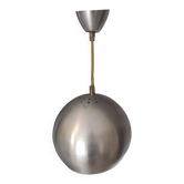 Suspension boule vintage 70 en aluminium brossé