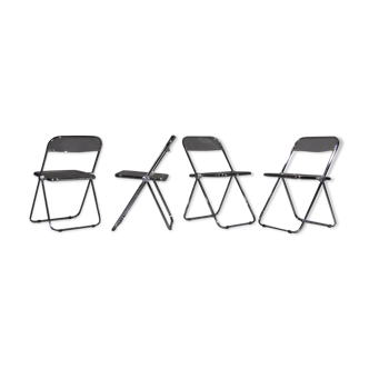 Plia folding chairs designed by Giancarlo Piretti, set of 4