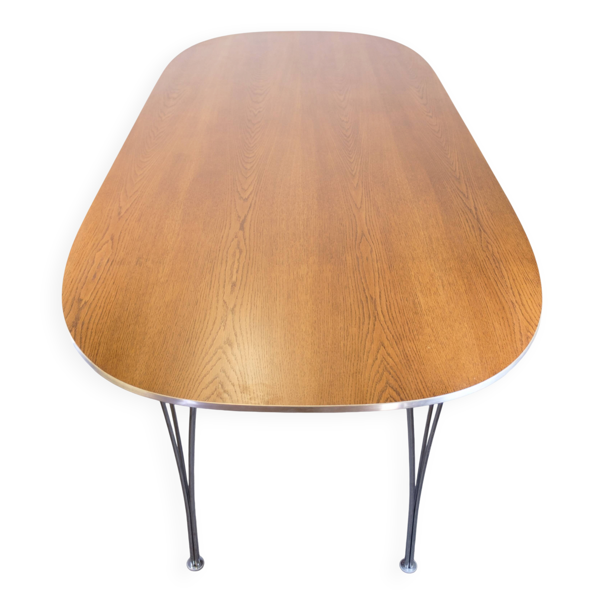 Conference table - Model Superellipse - oak surface with aluminum edge - Bruno Mathsson and Piet Hein
