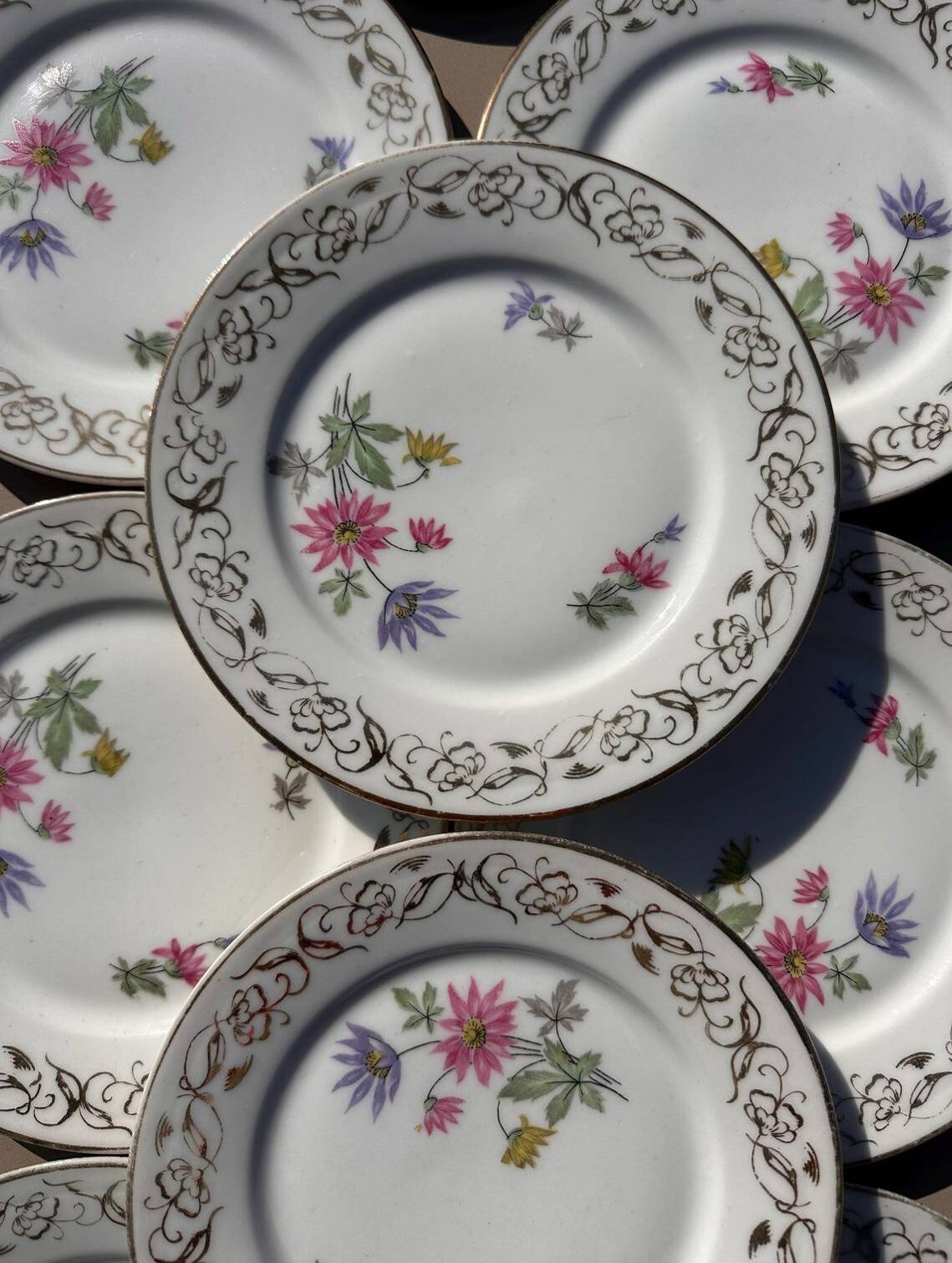 Small Dessert Plates - Limoges Porcelain - Mehun Enamels