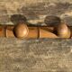 Large vintage wooden coat rack with 6 bamboo effect hooks L79