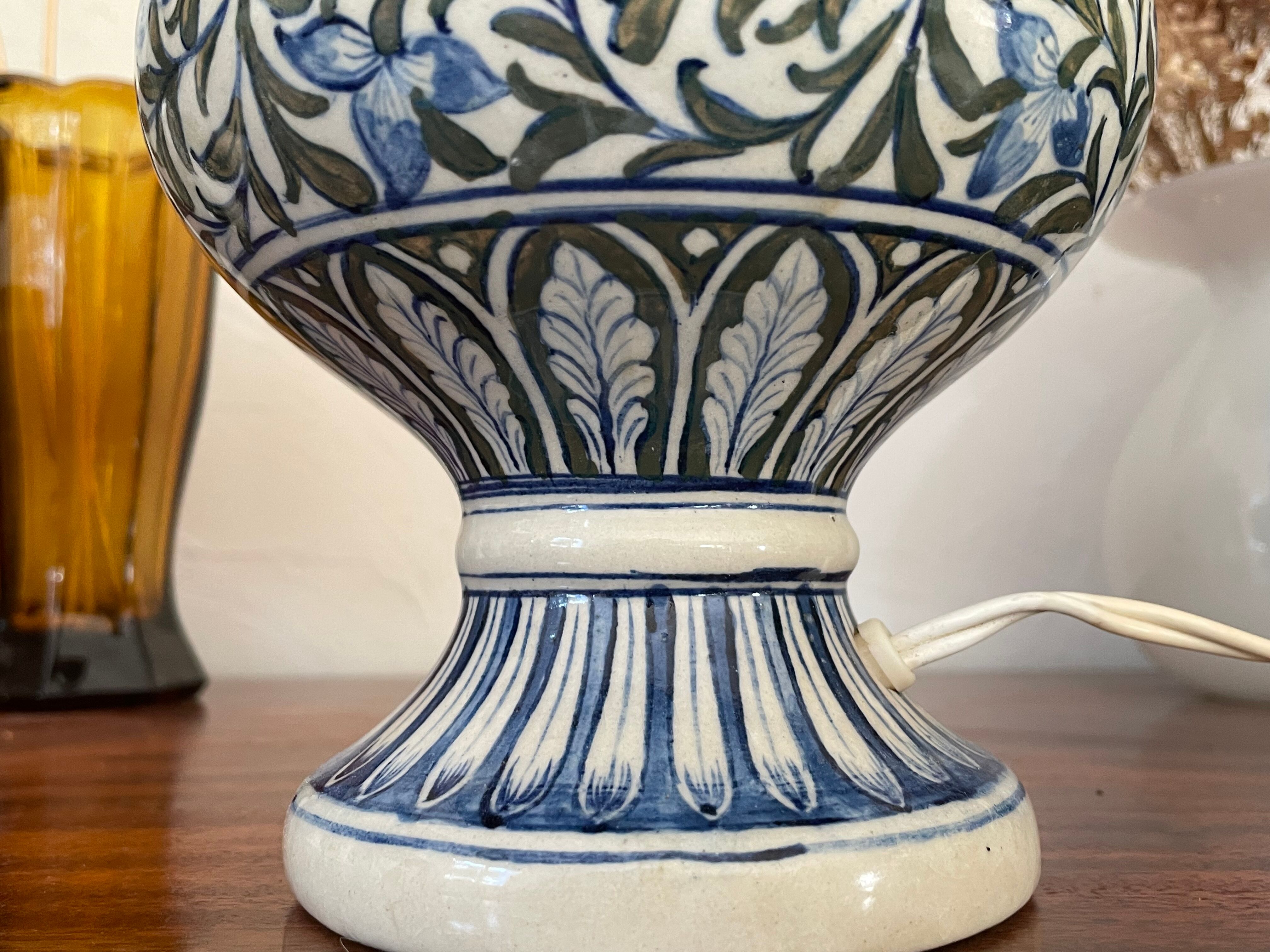 Old Hand-painted ceramic lamp