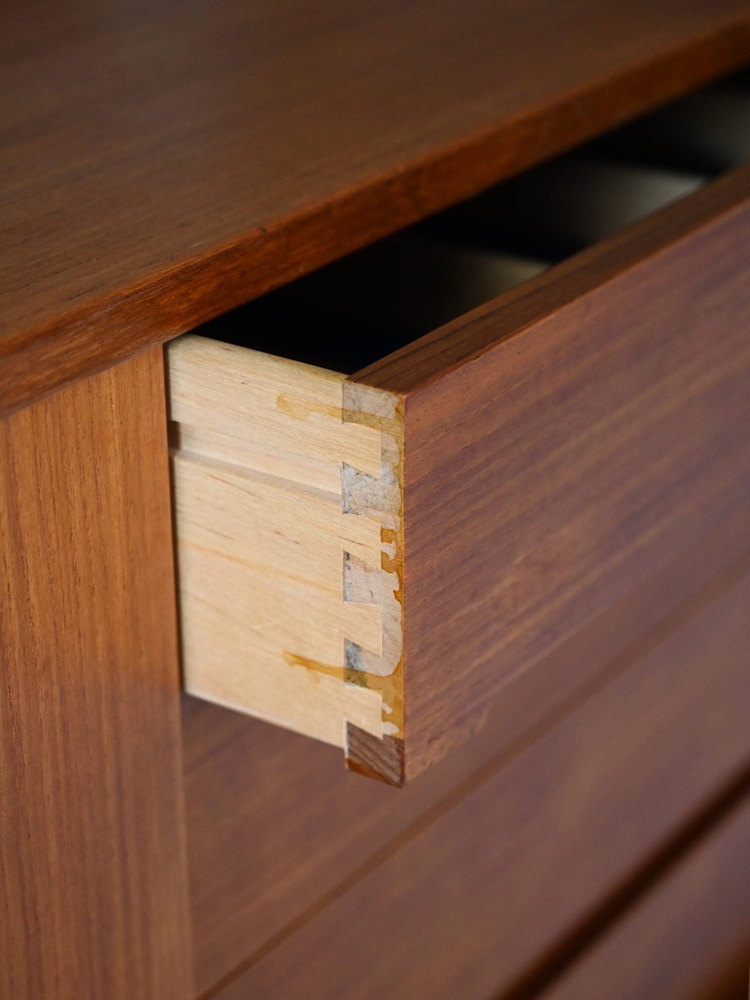 Teak sideboard with sliding door