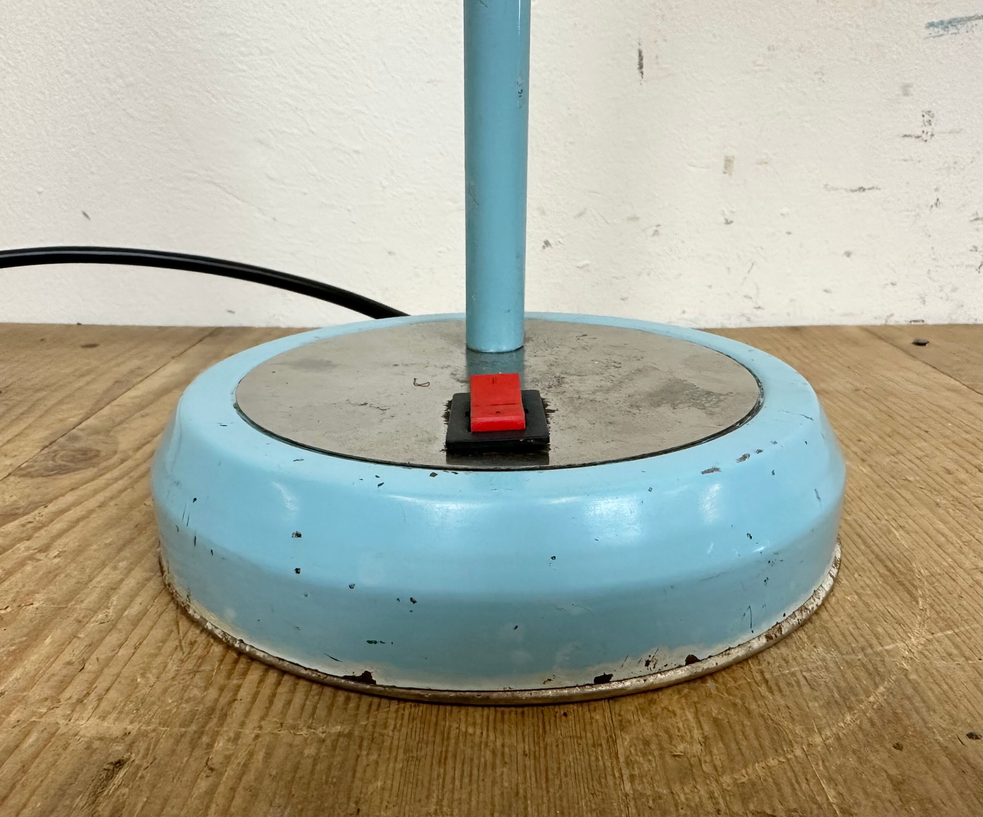 Blue Industrial Gooseneck Table Lamp, 1960s