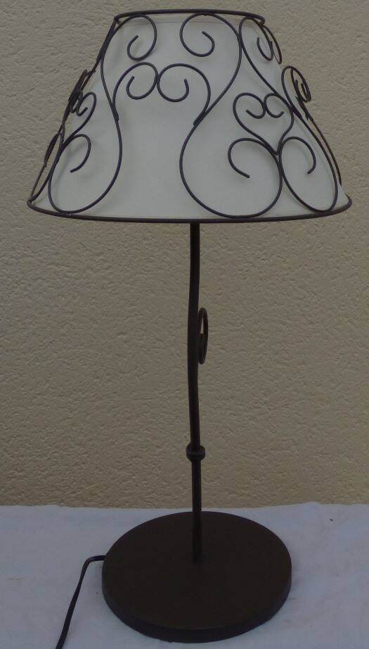 Lamp base and its wrought iron shade