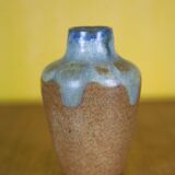 Vase signé Lebret Alfred, petit vase grès de Puisaye, grès flammé, collection, 30's