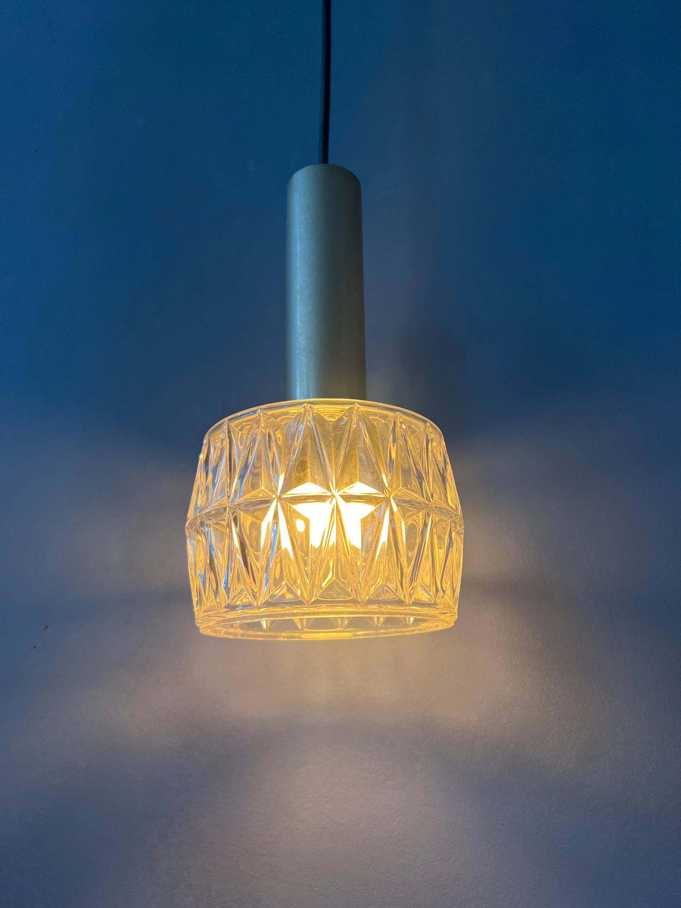 Mid-Century Crystal Glass Pendant