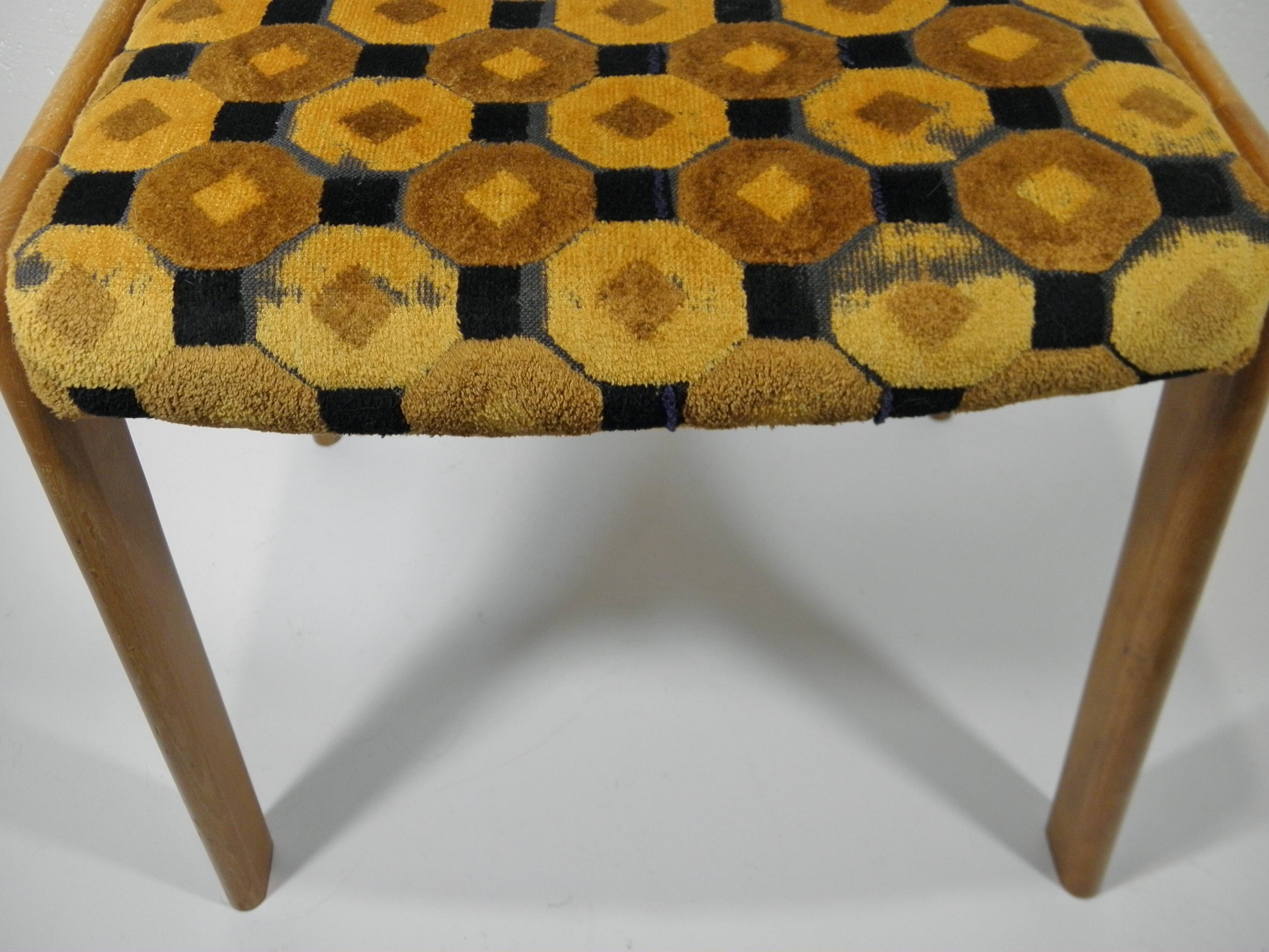 CHAISE BOIS et TISSU années 70