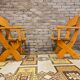 Paire de fauteuils en bois massif 1960