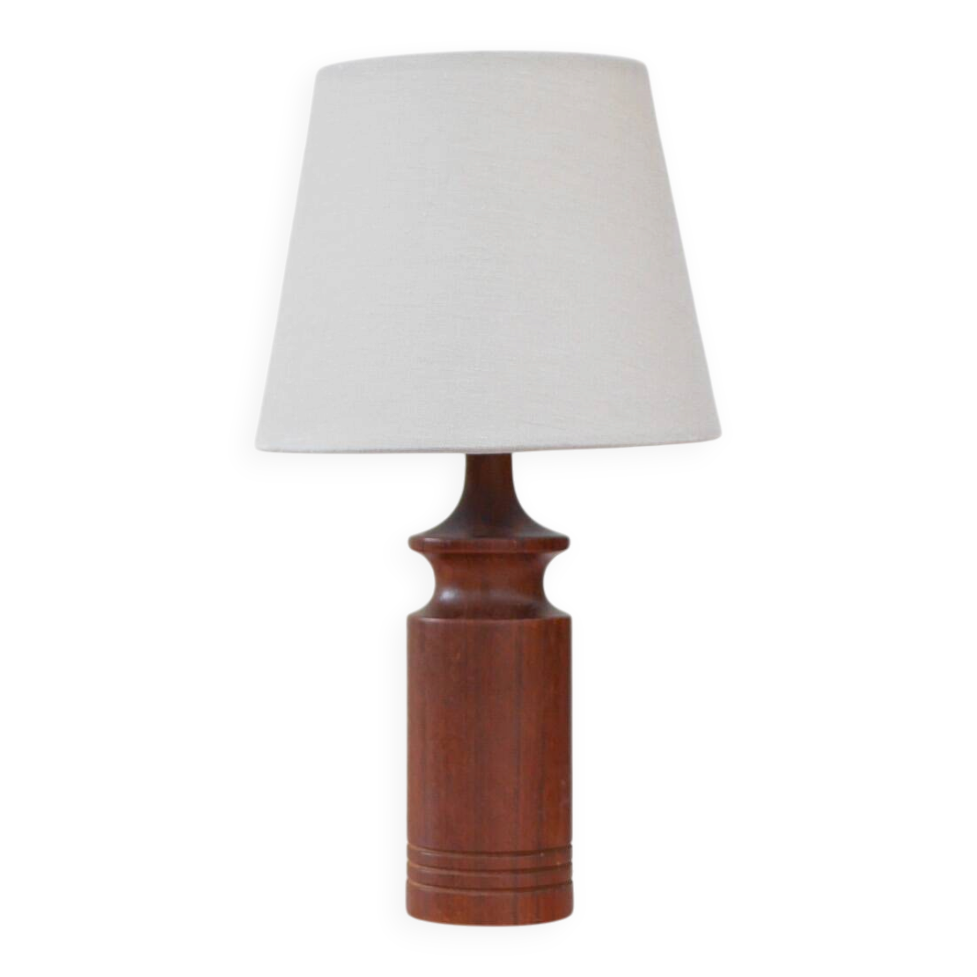Grandes lampes de table danoises en teck des années 50, ensemble de 2