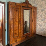Unique model craftsman's cabinet, cabinetmaker's cabinet, 3-door cabinet, French marquetry furniture