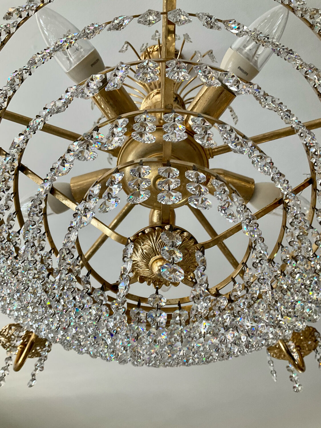 Waterfall chandelier with crystal tassels