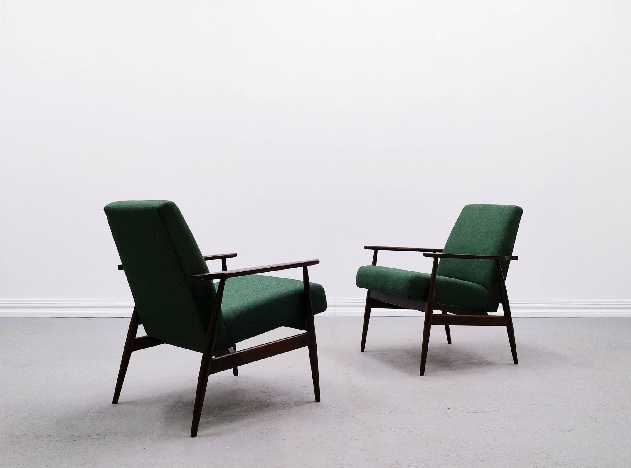 1960 Henryk Lis Mid Century Armchair in Green Tweed