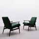 1960 Henryk Lis Mid Century Armchair in Green Tweed