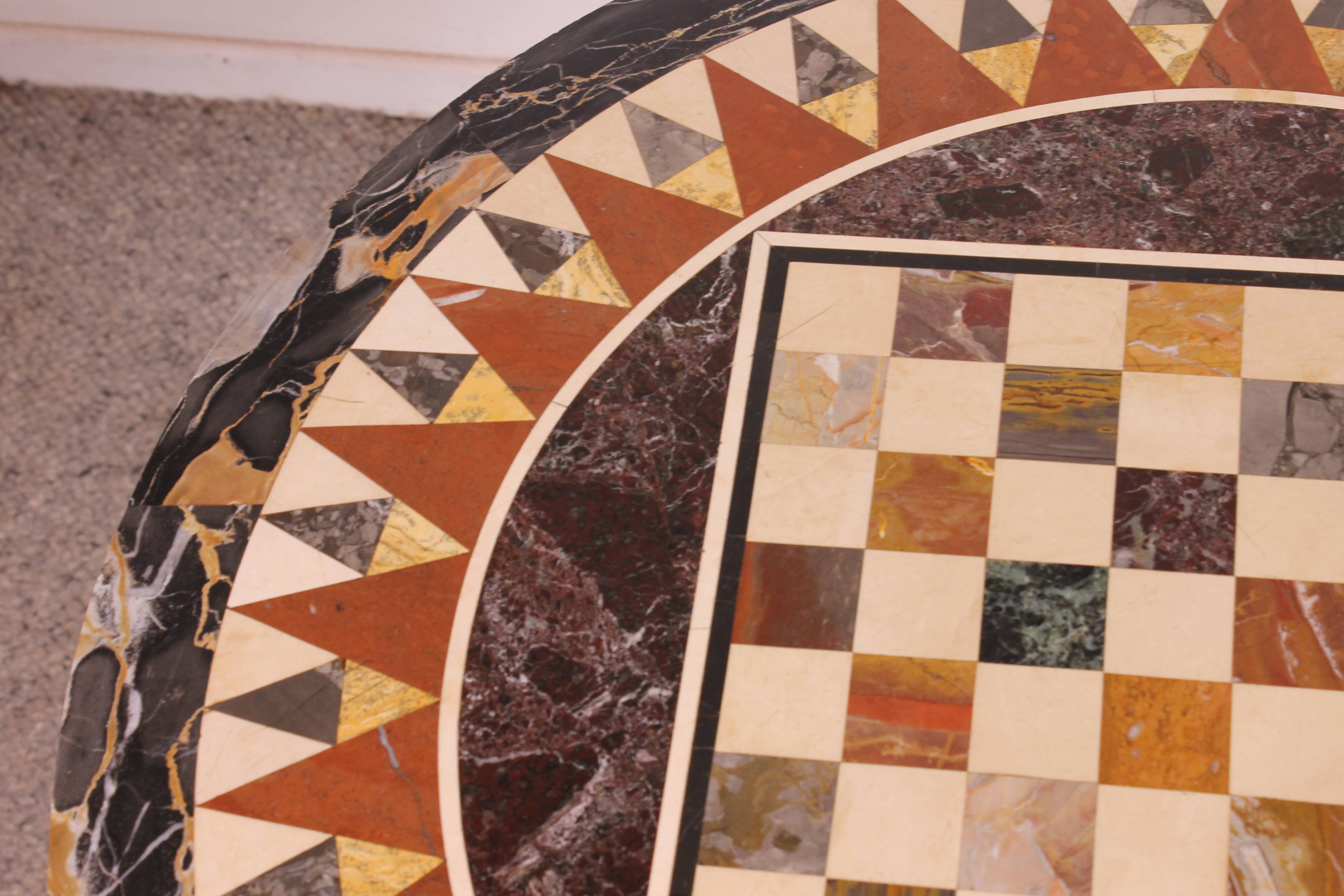 gueridon with a pietra dura top featuring a game board - 18th century