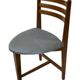 Vintage rare three-legged dining chair 1960s oak heart chair